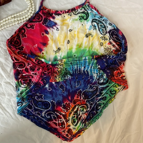 ❤️‍🔥🌀🍍🌼Tie Dye Bandana Halter Top🌼🍍🌀❤️‍🔥 - Picture 4 of 4
